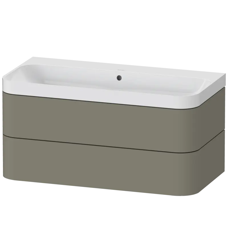 Duravit Happy D.2 38" x 19" x 19" Stone Gray Two Drawer C-Shaped Wall-Mount Vanity Kit (HP4348N9292)