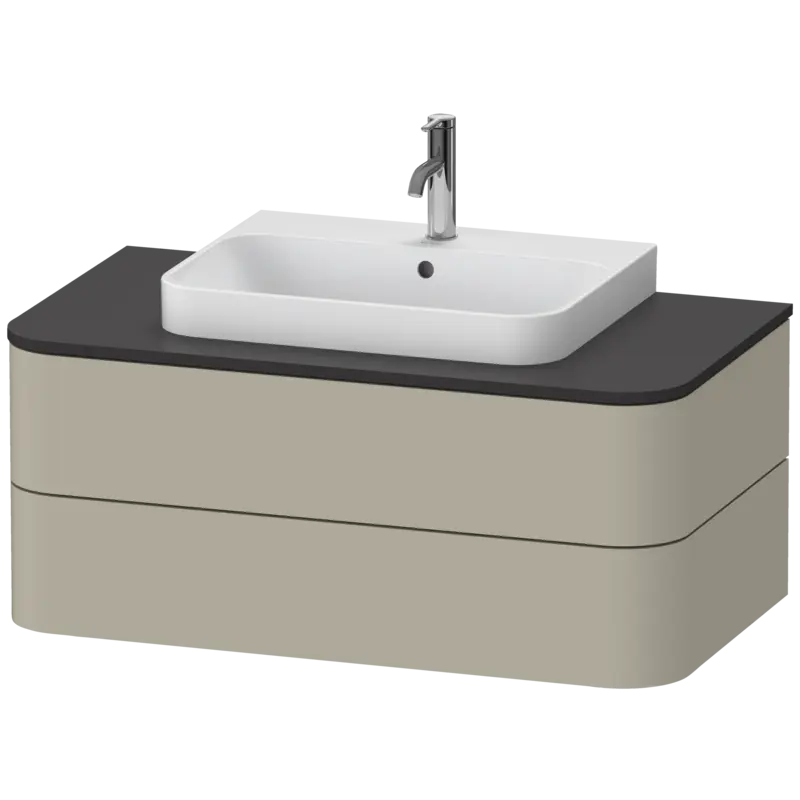 Duravit Happy D.2 39" x 16" x 22" Taupe Two Drawer Wall-Mount Vanity Unit (HP496106060)