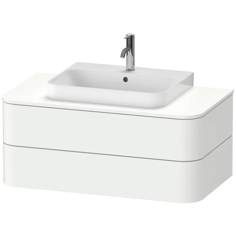 Duravit Happy D.2 39" x 16" x 22" White Satin Matt Two Drawer Wall-Mount Vanity Unit (HP497103636)