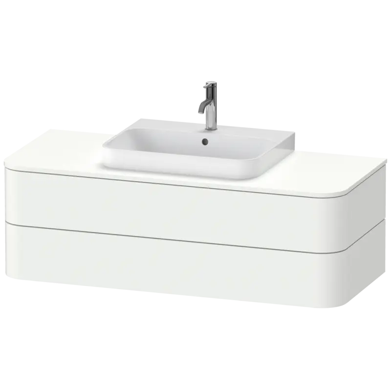 Duravit Happy D.2 51" x 16" x 22" White Satin Matt Two Drawer Wall-Mount Vanity Unit (HP497203636)
