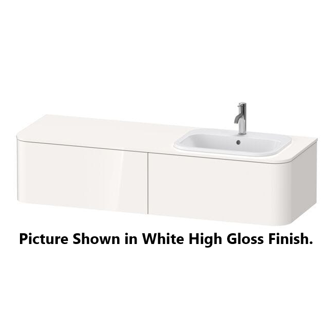 Duravit Happy D.2 63" x 14" x 22" Brushed Walnut Four Drawer Wall-Mount Vanity Unit (HP4954R6969)