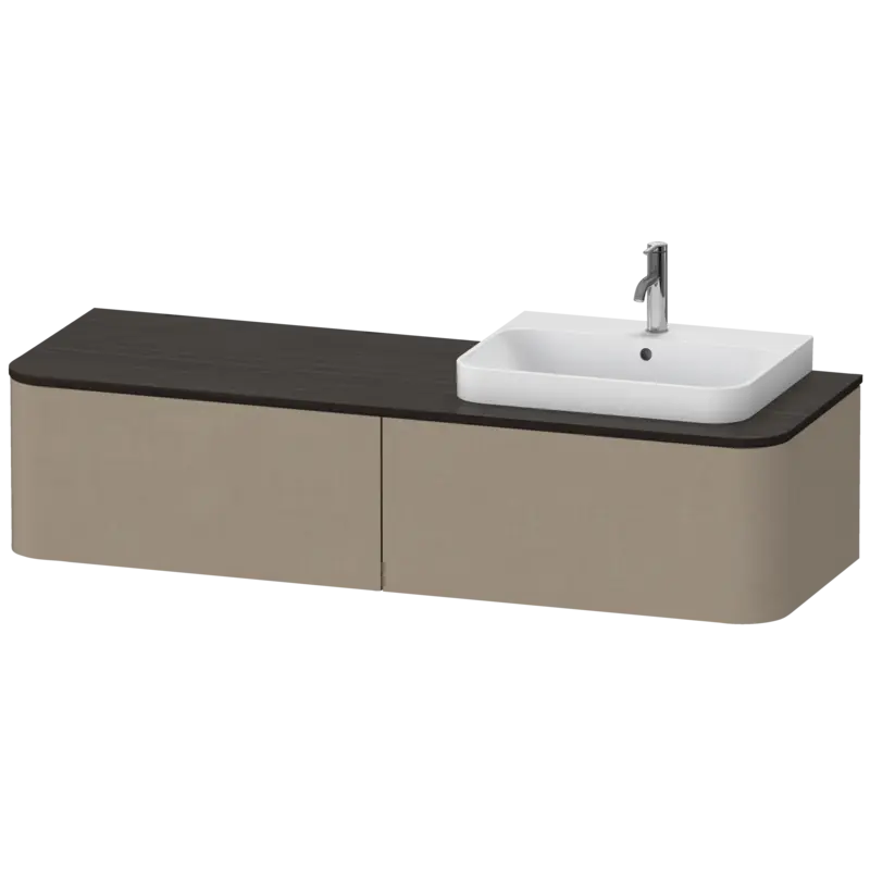 Duravit Happy D.2 63" x 14" x 22" Linen Two Drawer Wall-Mount Vanity Unit (HP4944R7575)