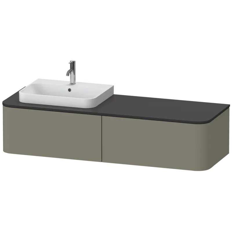 Duravit Happy D.2 63" x 14" x 22" Stone Gray Two Drawer Wall-Mount Vanity Unit (HP4944L9292)