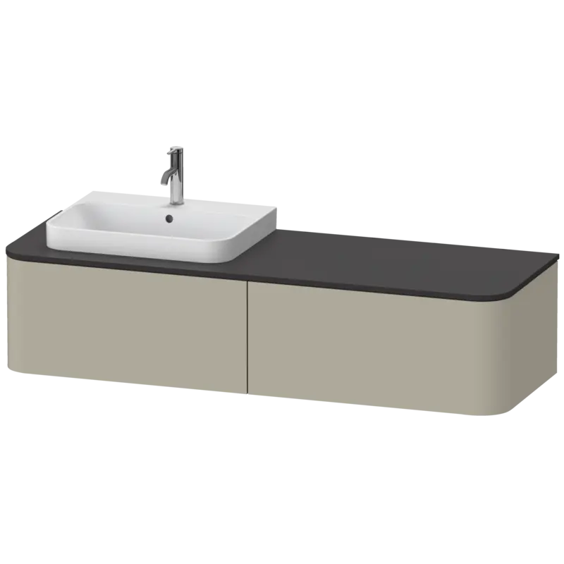 Duravit Happy D.2 63" x 14" x 22" Taupe Two Drawer Wall-Mount Vanity Unit (HP4944L6060)