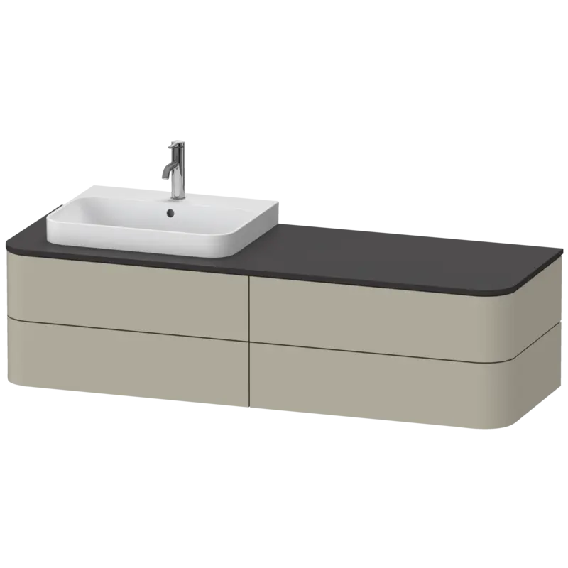 Duravit Happy D.2 63" x 16" x 22" Taupe Four Drawer Wall-Mount Vanity Unit (HP4963L6060)