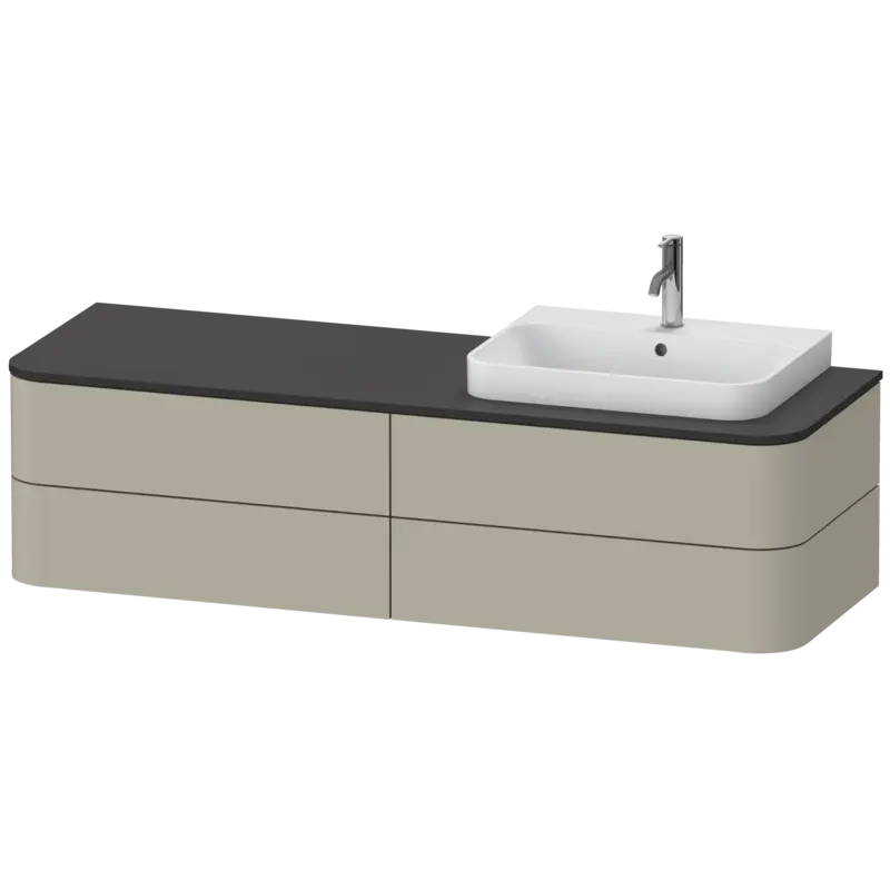 Duravit Happy D.2 63" x 16" x 22" Taupe Four Drawer Wall-Mount Vanity Unit (HP4963R6060)