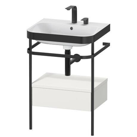 Duravit Happy D.2 Plus 23" x 33" x 19" Nordic White Finish, C-Bonded Vanity Kit With Sink and Metal Console (HP4740E3939)
