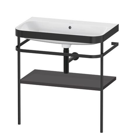 Duravit Happy D.2 Plus 31" x 33" x 19" Graphite Finish, C-Bonded Vanity Kit With Sink and Metal Console (HP4737N8080)