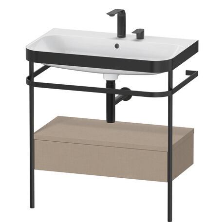 Duravit Happy D.2 Plus 31" x 33" x 19" Linen Finish, C-Bonded Vanity Kit With Sink and Metal Console (HP4742E7575)