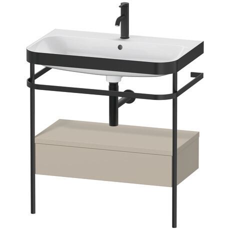 Duravit Happy D.2 Plus 31" x 33" x 19" Taupe Finish, C-Bonded Vanity Kit With Sink and Metal Console (HP4742O6060)