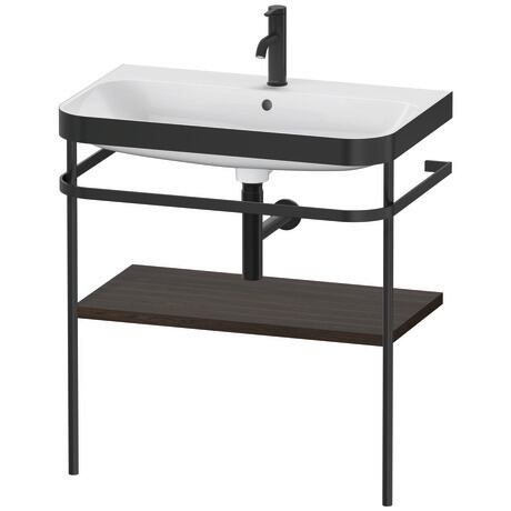 Duravit Happy D.2 Plus 31" x 33" x 19" Walnut Brushed Finish, C-Bonded Vanity Kit With Sink and Metal Console (HP4737O6969)