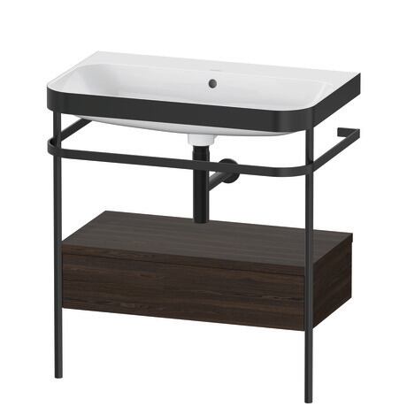 Duravit Happy D.2 Plus 31" x 33" x 19" Walnut Brushed Finish, C-Bonded Vanity Kit With Sink and Metal Console (HP4742N6969)