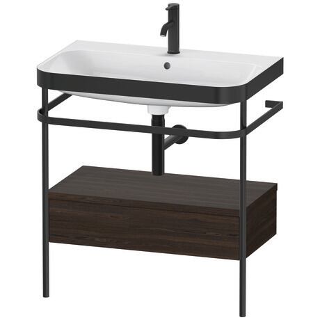 Duravit Happy D.2 Plus 31" x 33" x 19" Walnut Brushed Finish, C-Bonded Vanity Kit With Sink and Metal Console (HP4742O6969)