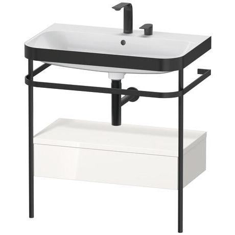 Duravit Happy D.2 Plus 31" x 33" x 19" White High Gloss Finish, C-Bonded Vanity Kit With Sink and Metal Console (HP4742E2222)