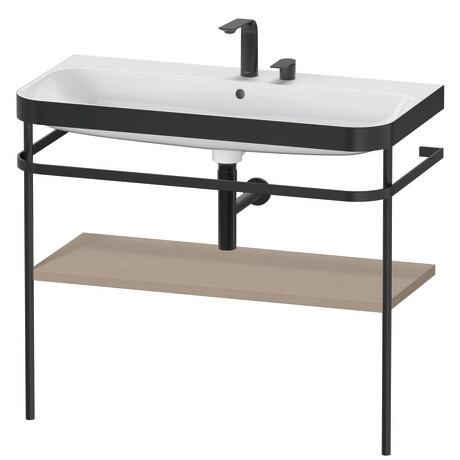 Duravit Happy D.2 Plus 38" x 33" x 19" Linen Finish, C-Bonded Vanity Kit With Sink and Metal Console (HP4738E7575)