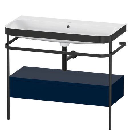 Duravit Happy D.2 Plus 38" x 33" x 19" Midnight Blue Finish, C-Bonded Vanity Kit With Sink and Metal Console (HP4743N9898)