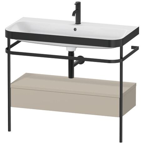 Duravit Happy D.2 Plus 38" x 33" x 19" Taupe Finish, C-Bonded Vanity Kit With Sink and Metal Console (HP4743O6060)