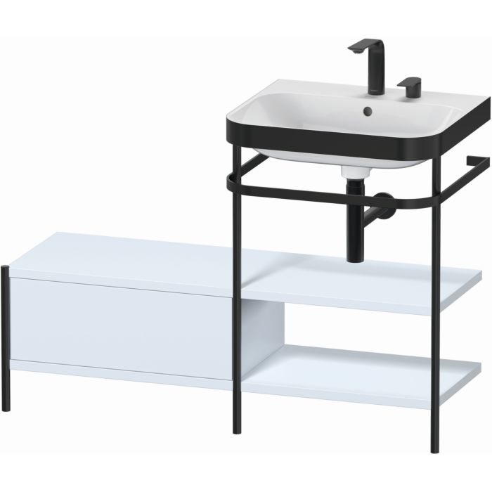 Duravit Happy D.2 Plus 47" x 33" x 19" Light Blue Finish, C-Bonded Vanity Kit With Sink and Metal Console (HP4745E9797)