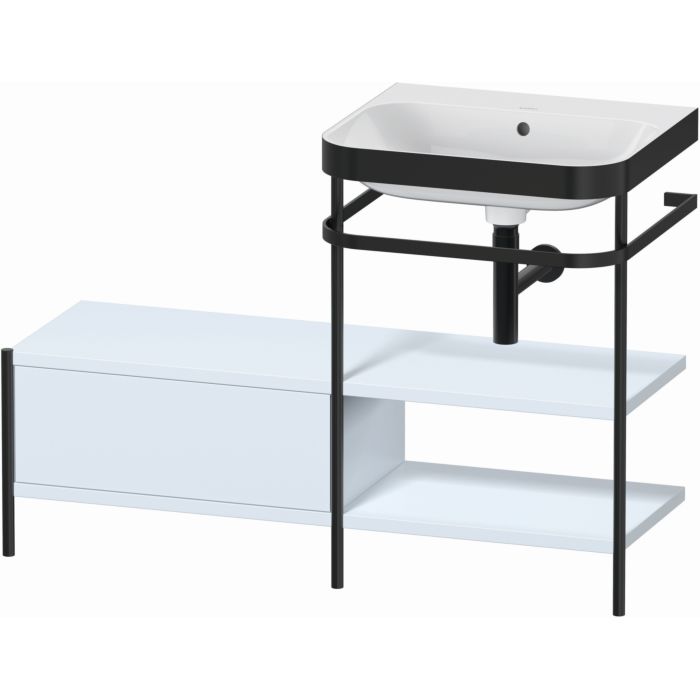 Duravit Happy D.2 Plus 47" x 33" x 19" Light Blue Finish, C-Bonded Vanity Kit With Sink and Metal Console (HP4745N9797)