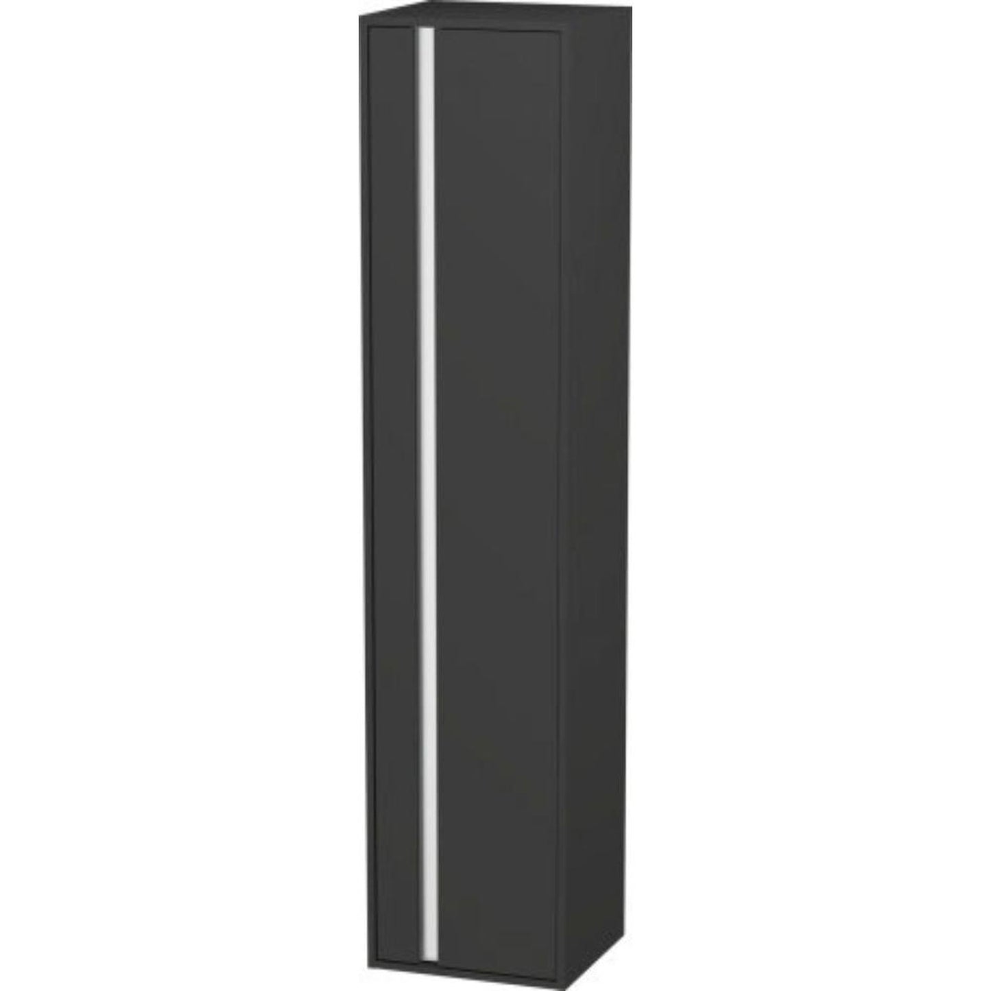 Duravit Ketho 16" x 71" x 14" Tall Cabinet With Right Door in Graphite Matt