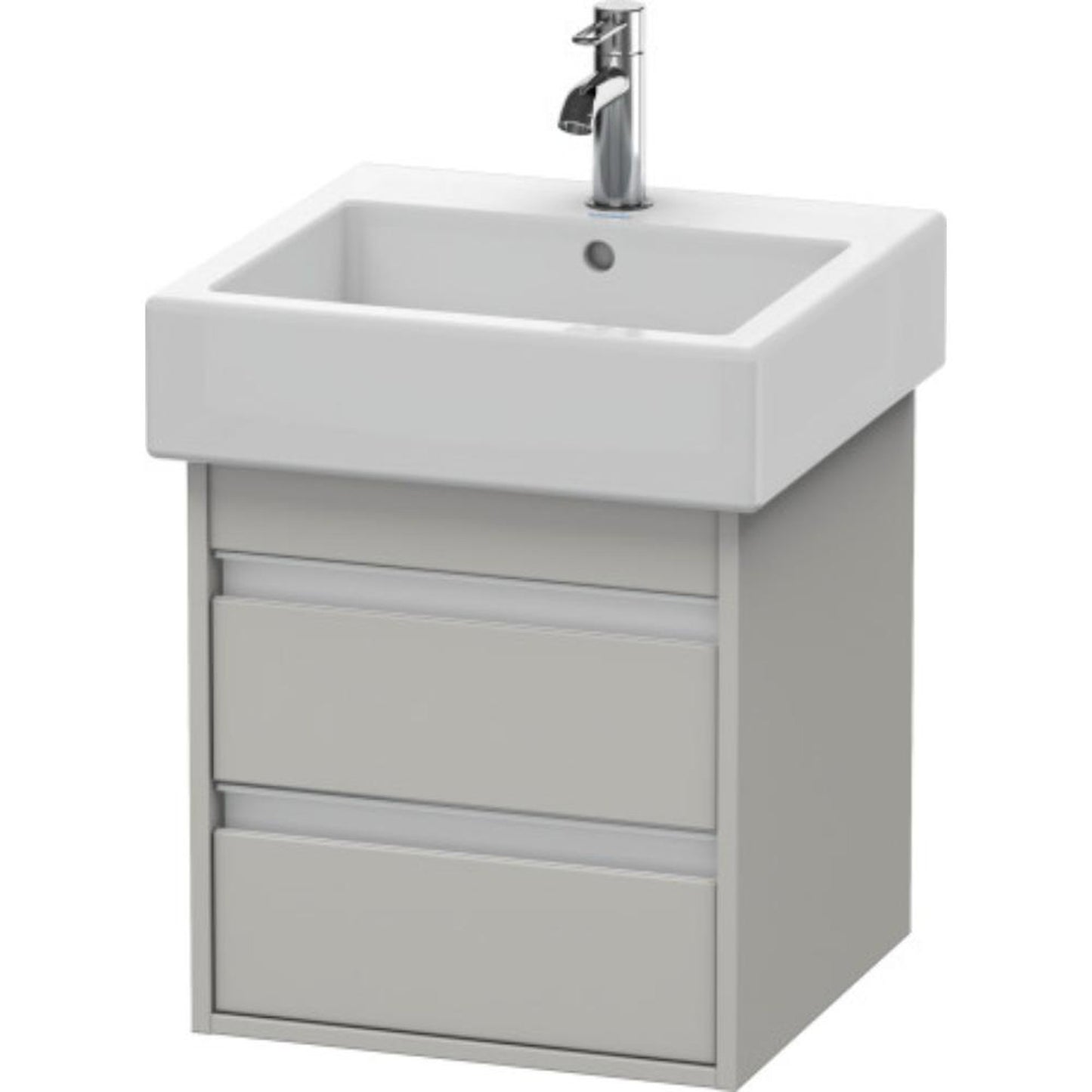 Duravit Ketho 18" x 19" x 17" Two Drawer Wall-Mount Vanity Unit in Concrete Grey Matt (KT663500707)