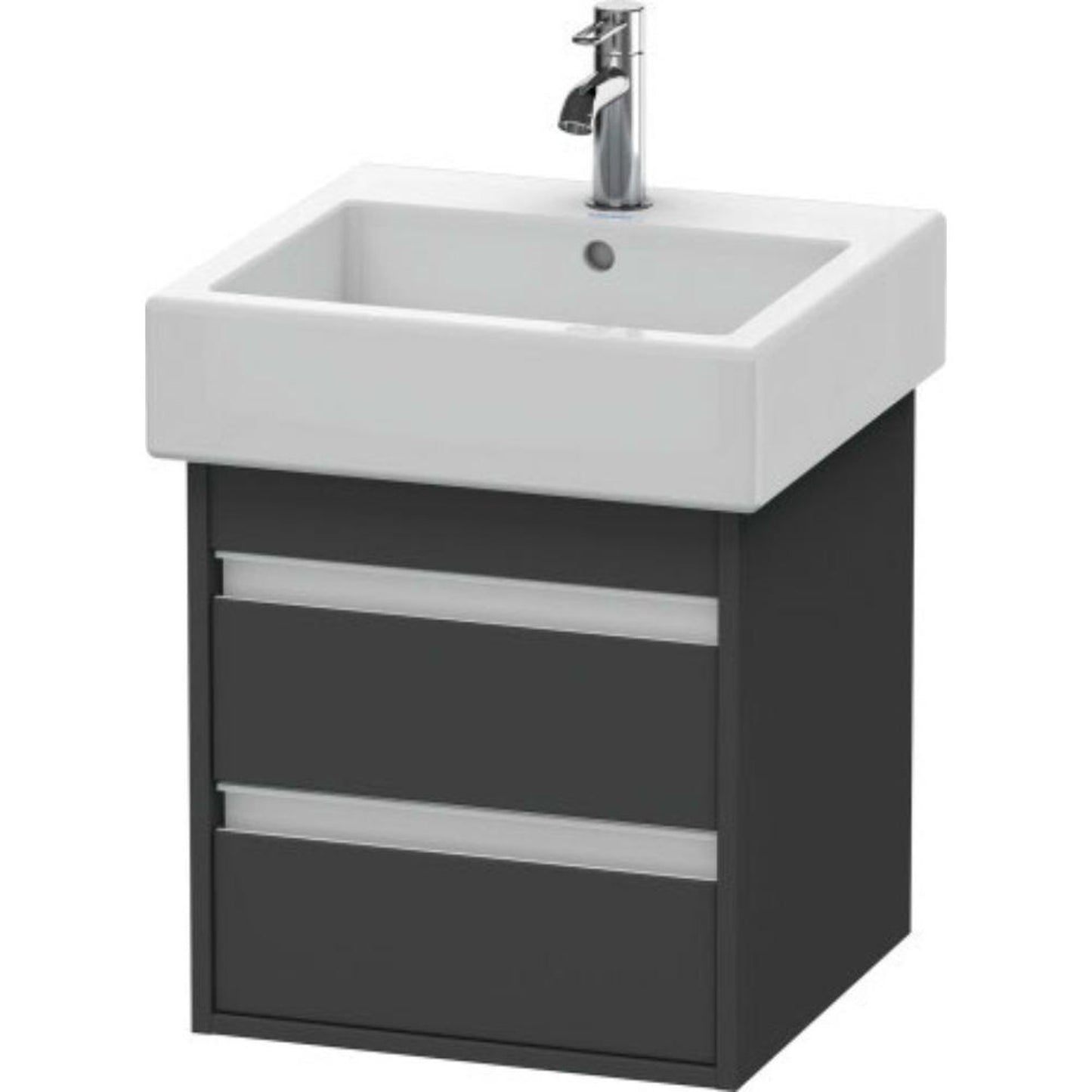 Duravit Ketho 18" x 19" x 17" Two Drawer Wall-Mount Vanity Unit in Graphite Matt (KT663504949)