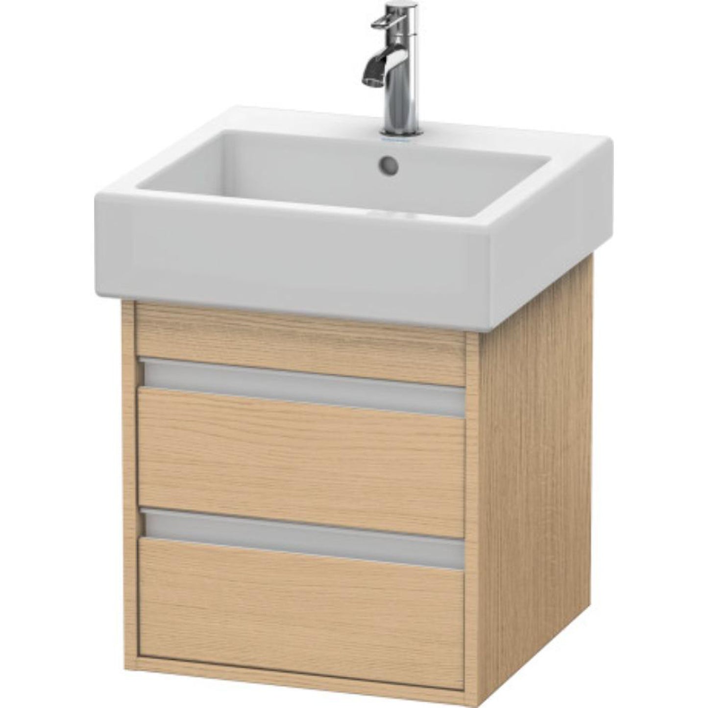 Duravit Ketho 18" x 19" x 17" Two Drawer Wall-Mount Vanity Unit in Natural Oak (KT663503030)