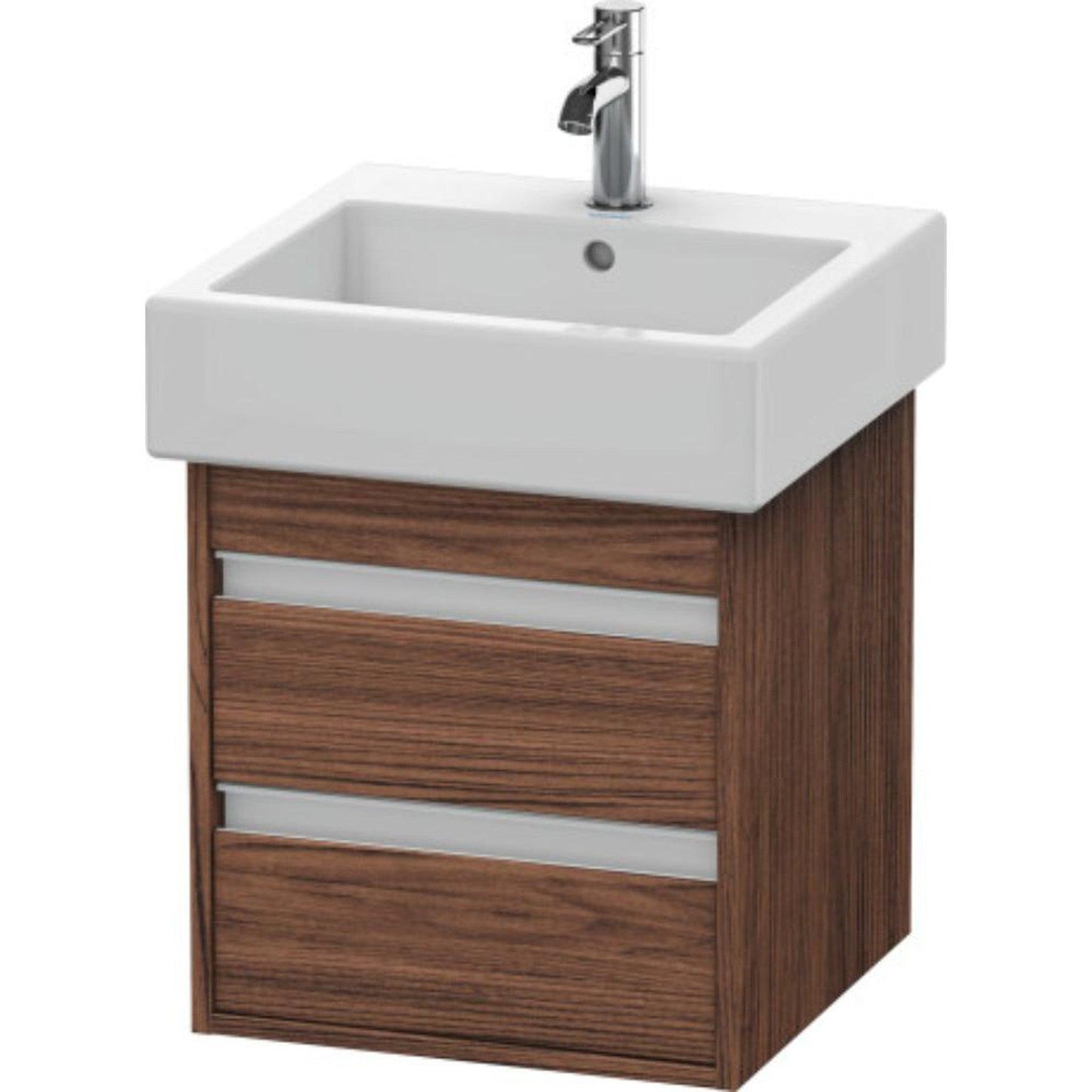 Duravit Ketho 18" x 19" x 17" Two Drawer Wall-Mount Vanity Unit in Walnut Dark (KT663502121)