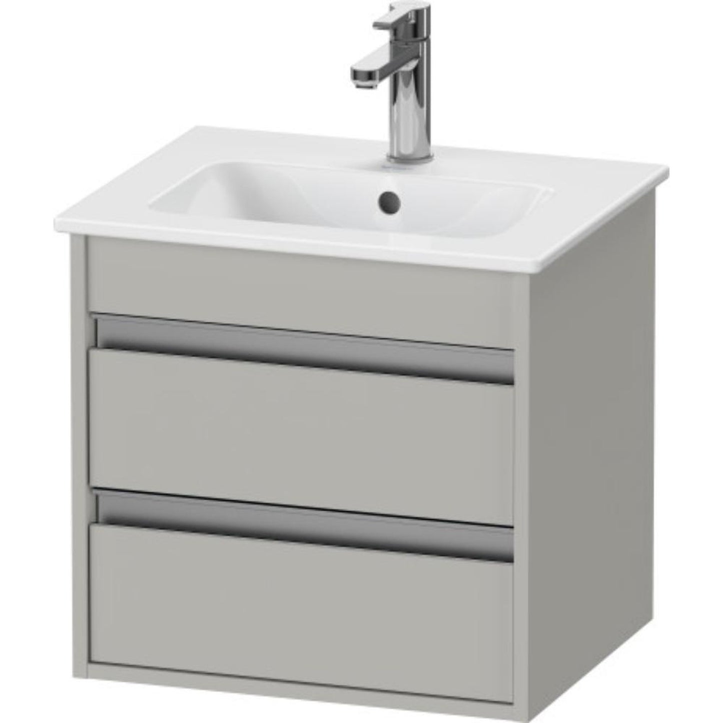 Duravit Ketho 20" x 19" x 16" Two Drawer Wall-Mount Vanity Unit in Concrete Grey Matt