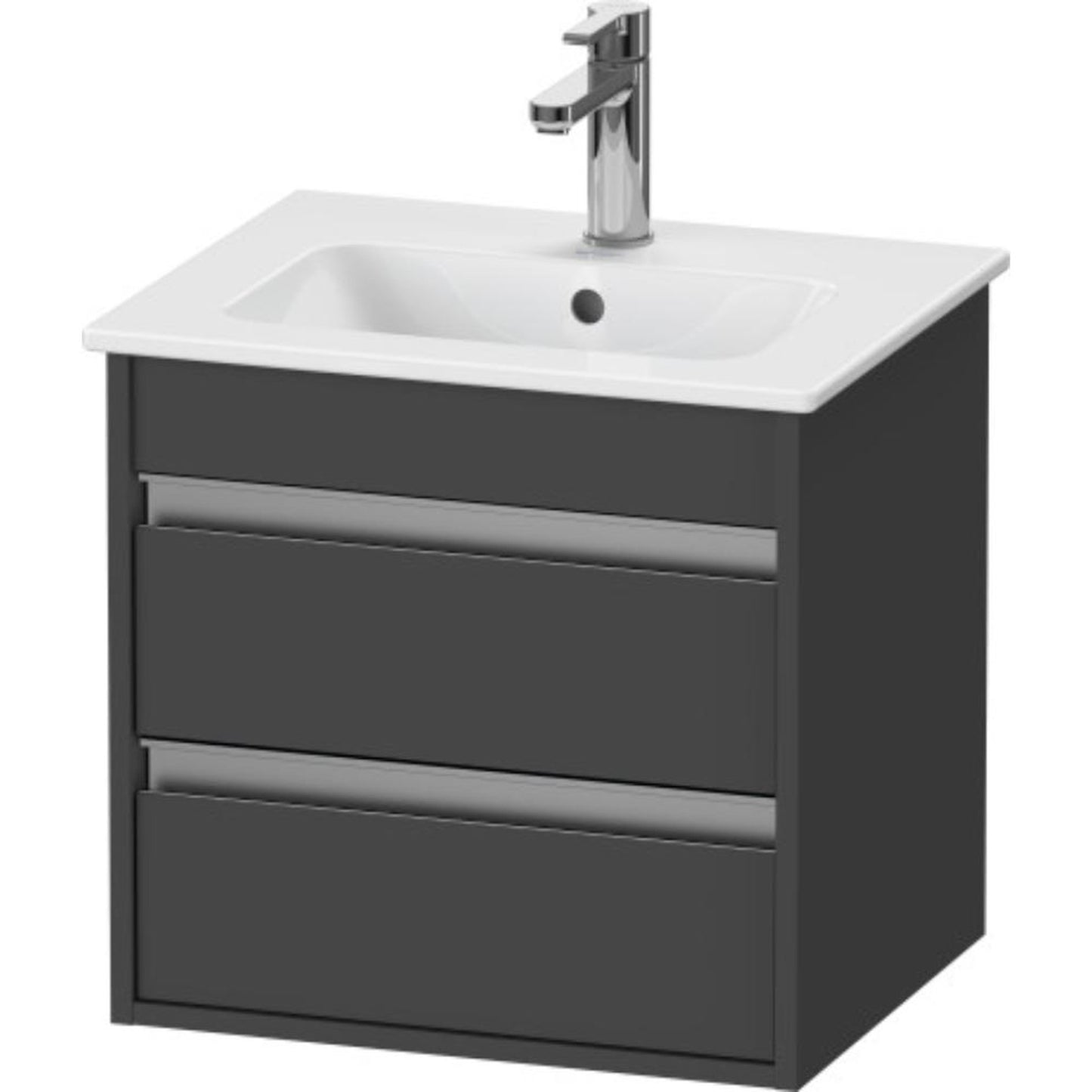 Duravit Ketho 20" x 19" x 16" Two Drawer Wall-Mount Vanity Unit in Graphite Matt