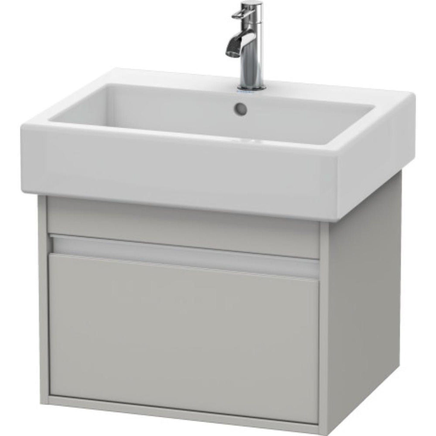 Duravit Ketho 22" x 16" x 17" Wall-Mount Vanity Unit in Concrete Grey Matt (KT668600707)
