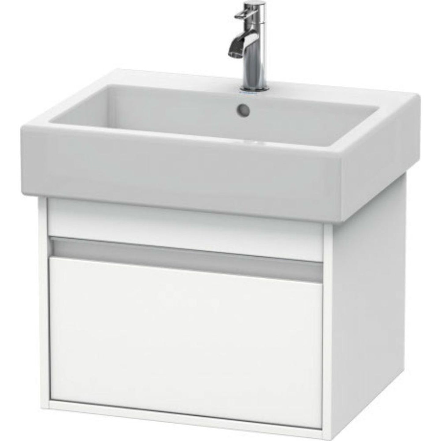 Duravit Ketho 22" x 16" x 17" Wall-Mount Vanity Unit in White Matt (KT668601818)