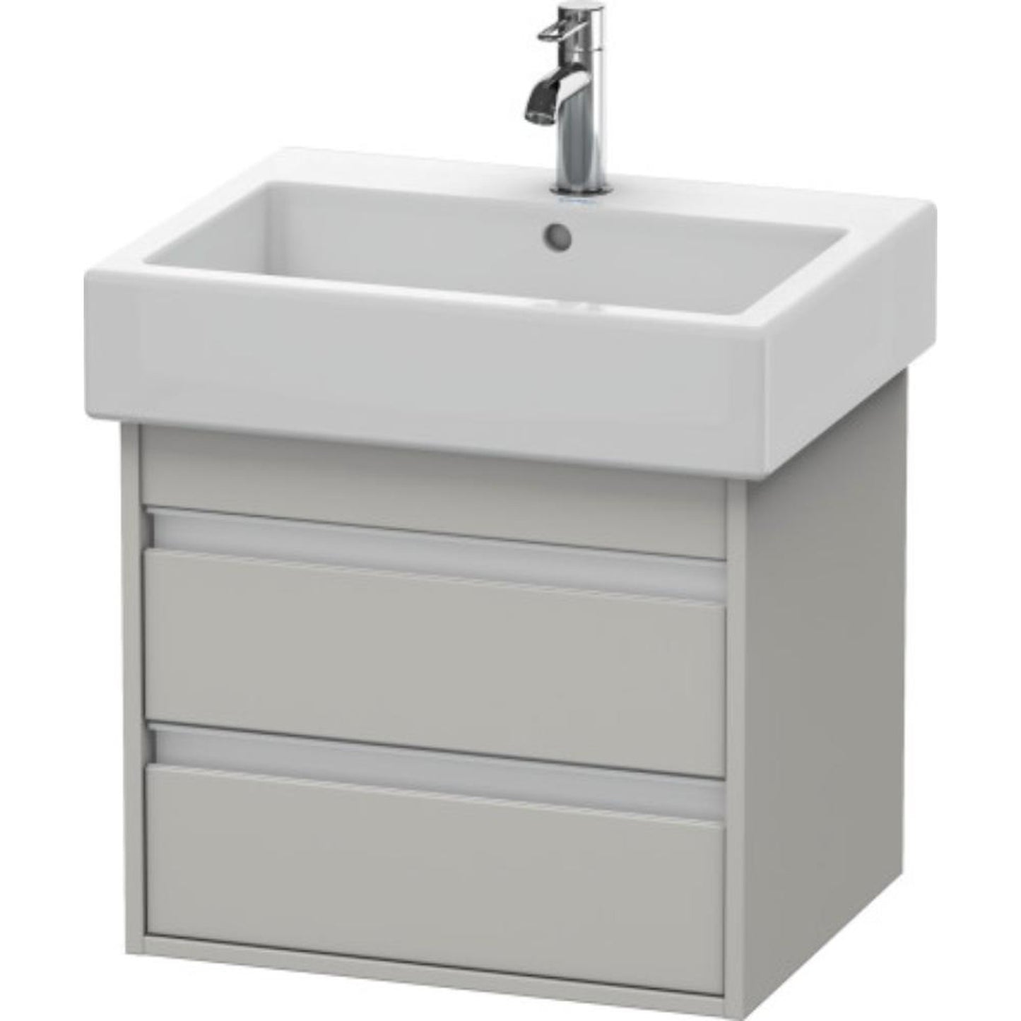 Duravit Ketho 22" x 19" x 17" Two Drawer Wall-Mount Vanity Unit in Concrete Grey Matt (KT663600707)