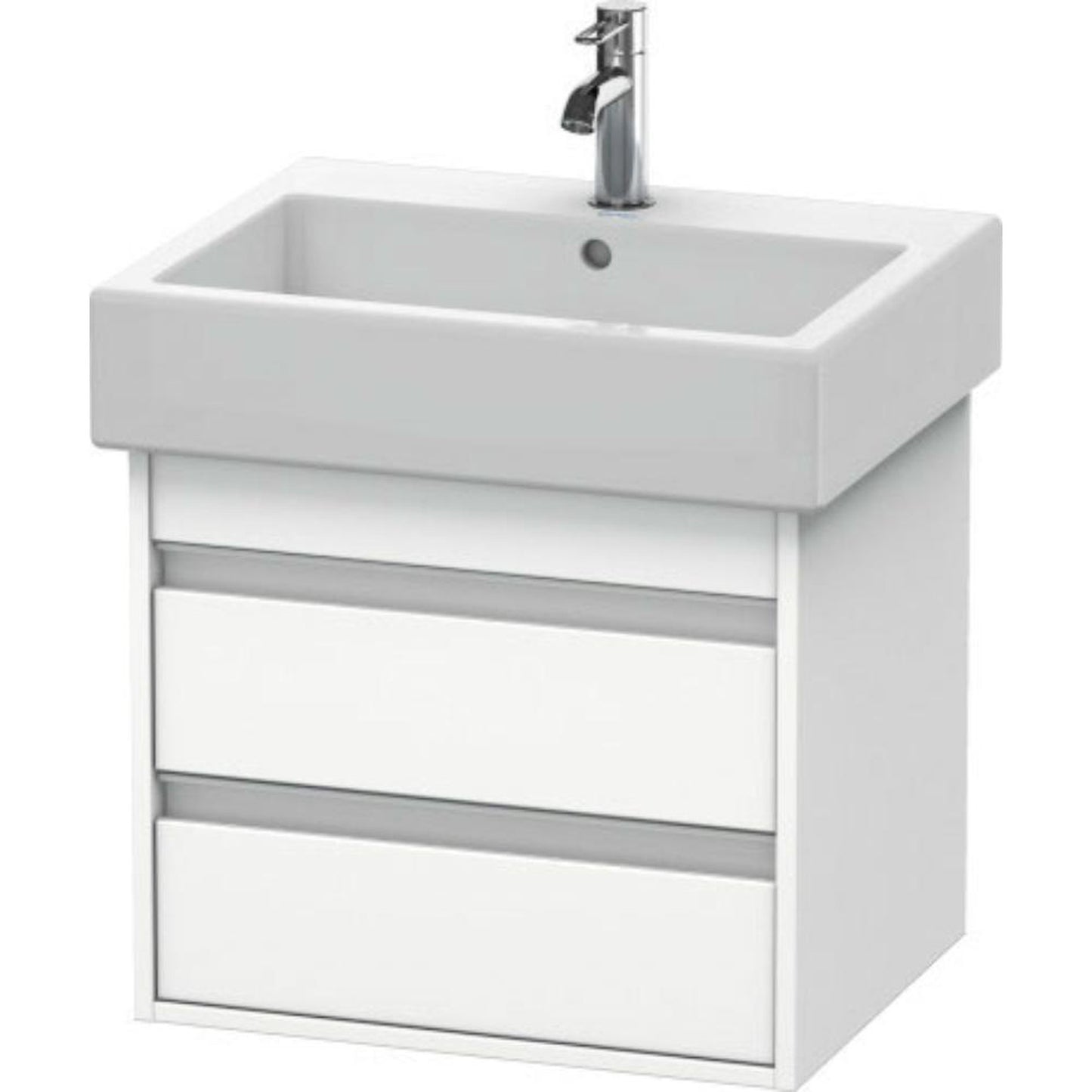 Duravit Ketho 22" x 19" x 17" Two Drawer Wall-Mount Vanity Unit in White Matt (KT663601818)