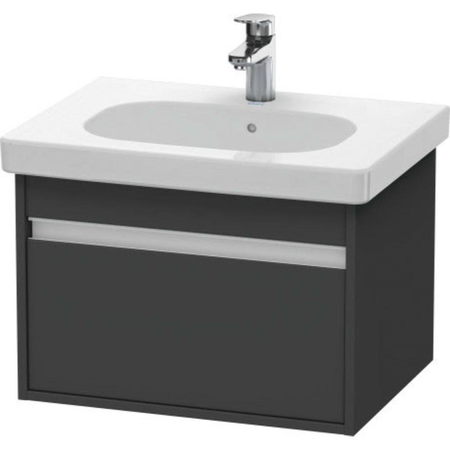 Duravit Ketho 24" x 16" x 18" One Drawer Wall-Mount Vanity Unit in Graphite Matt