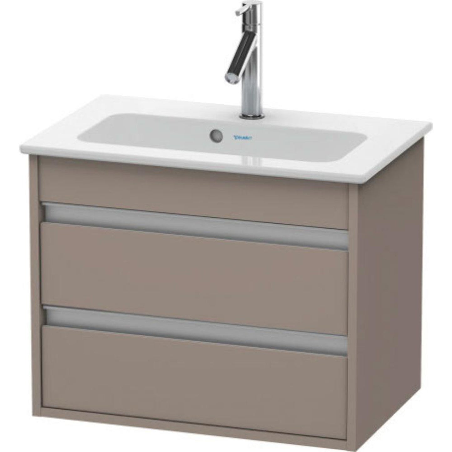 Duravit Ketho 24" x 19" x 15" Two Drawer Wall-Mount Vanity Unit in Basalt Matt