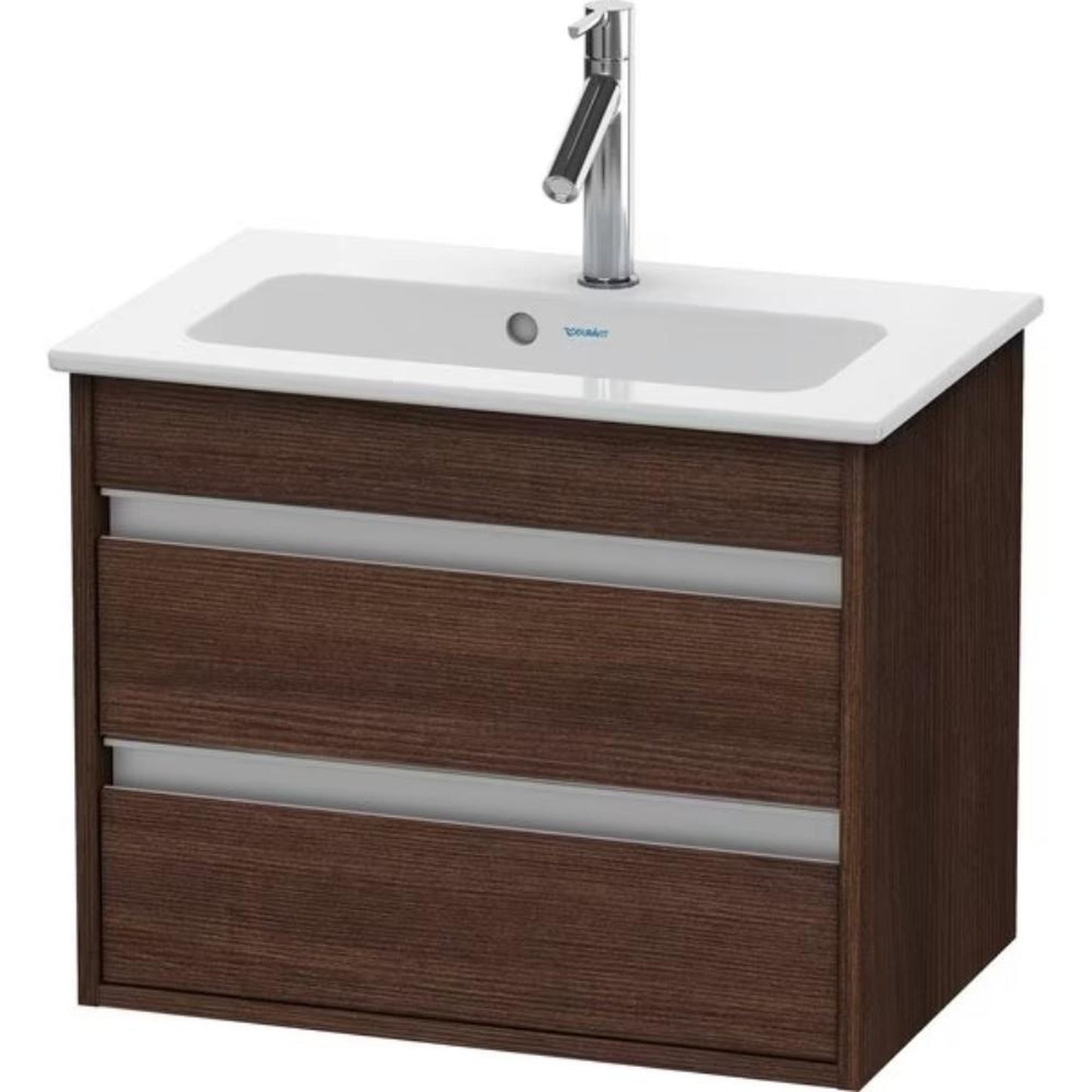 Duravit Ketho 24" x 19" x 15" Two Drawer Wall-Mount Vanity Unit in Chestnut Dark
