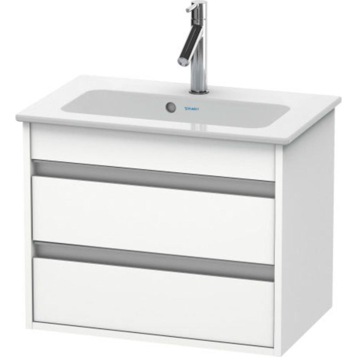 Duravit Ketho 24" x 19" x 15" Two Drawer Wall-Mount Vanity Unit in White Matt