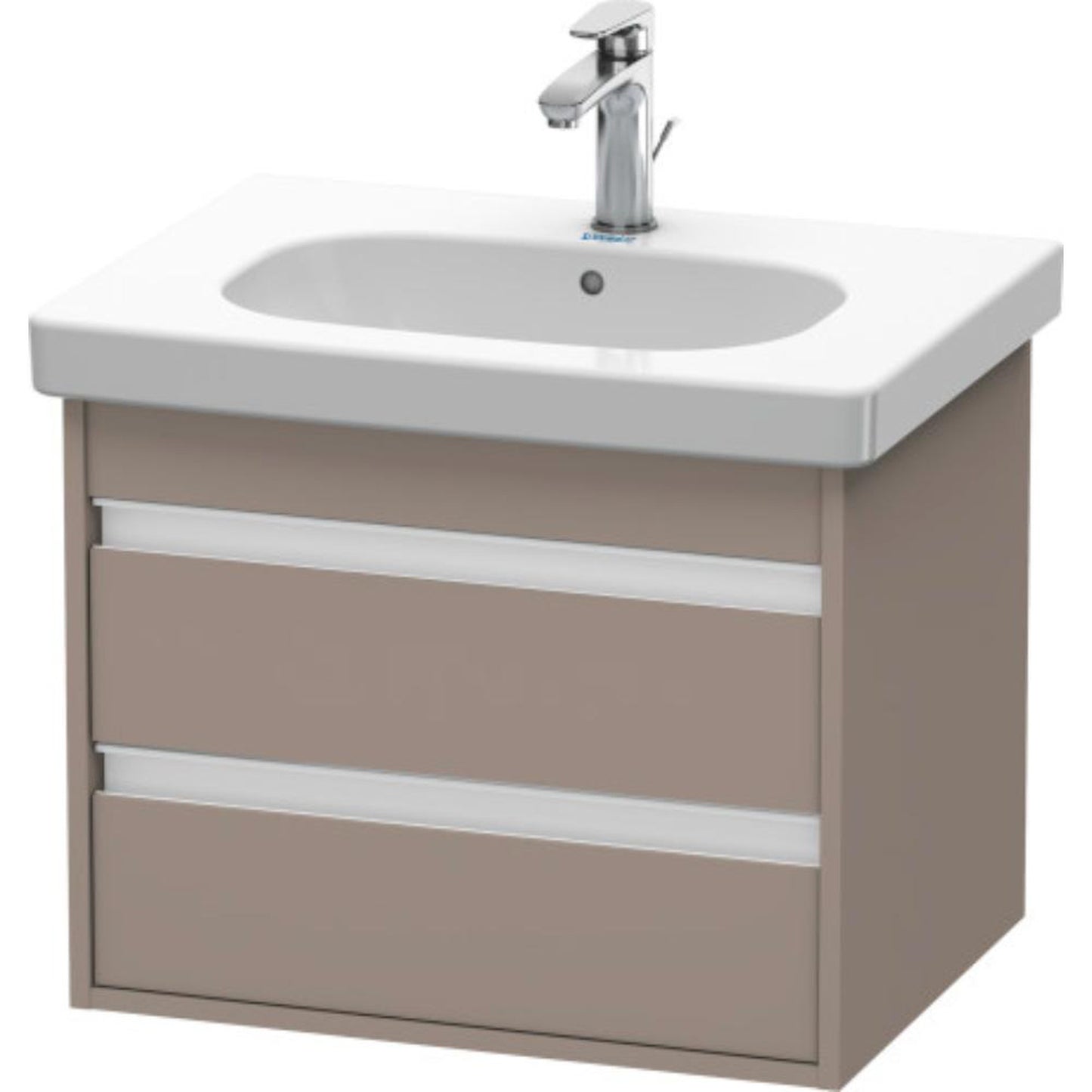 Duravit Ketho 24" x 19" x 18" Two Drawer Wall-Mount Vanity Unit in Basalt Matt