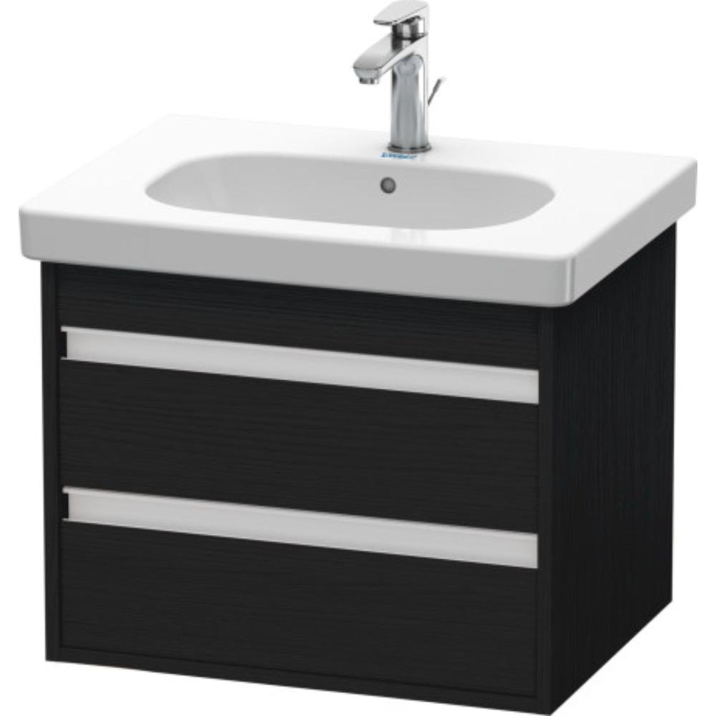 Duravit Ketho 24" x 19" x 18" Two Drawer Wall-Mount Vanity Unit in Oak Black