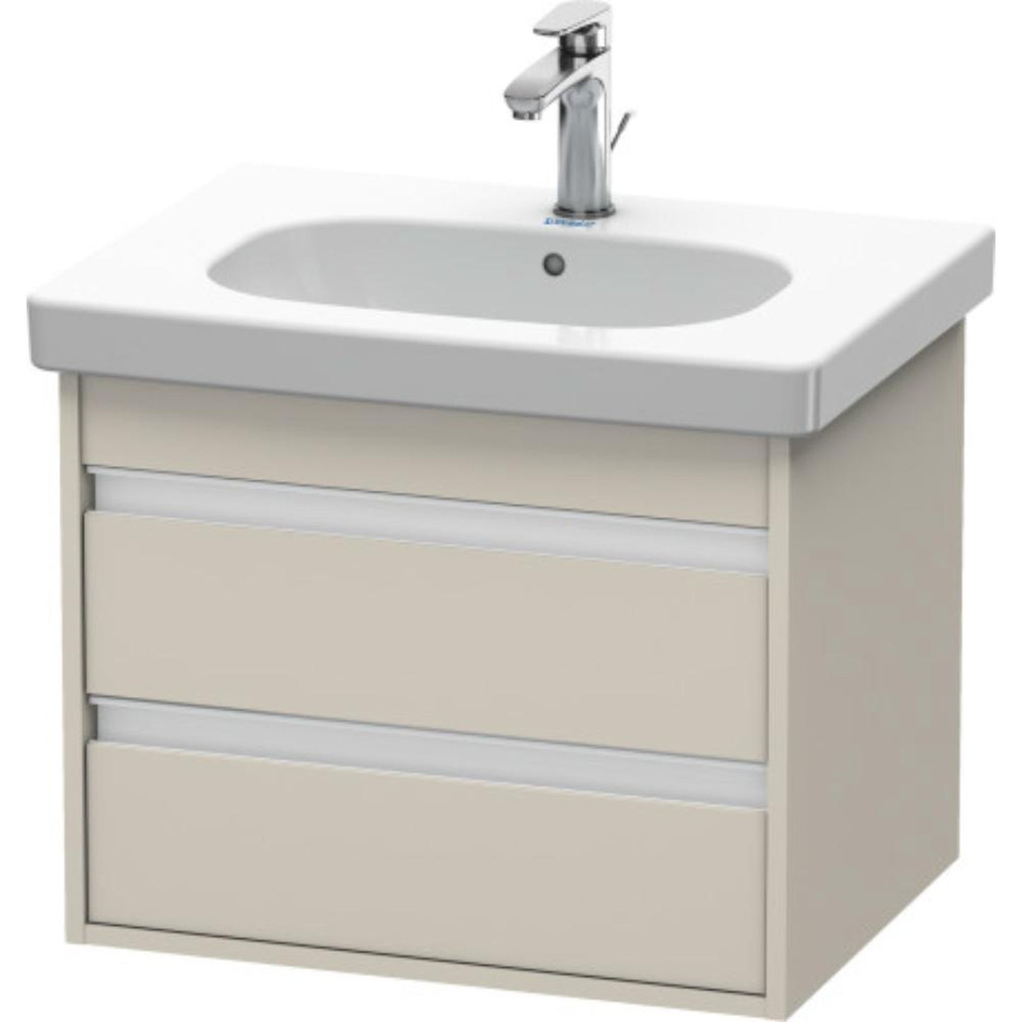 Duravit Ketho 24" x 19" x 18" Two Drawer Wall-Mount Vanity Unit in Taupe Matt