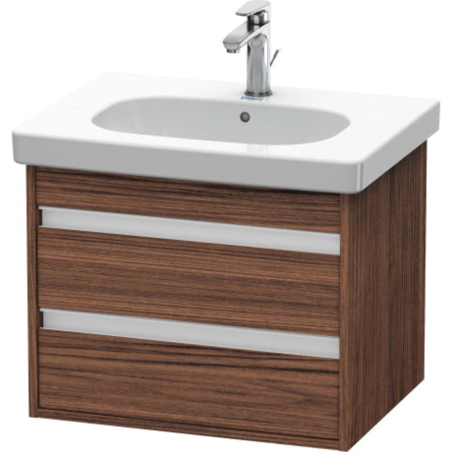 Duravit Ketho 24" x 19" x 18" Two Drawer Wall-Mount Vanity Unit in Walnut Dark