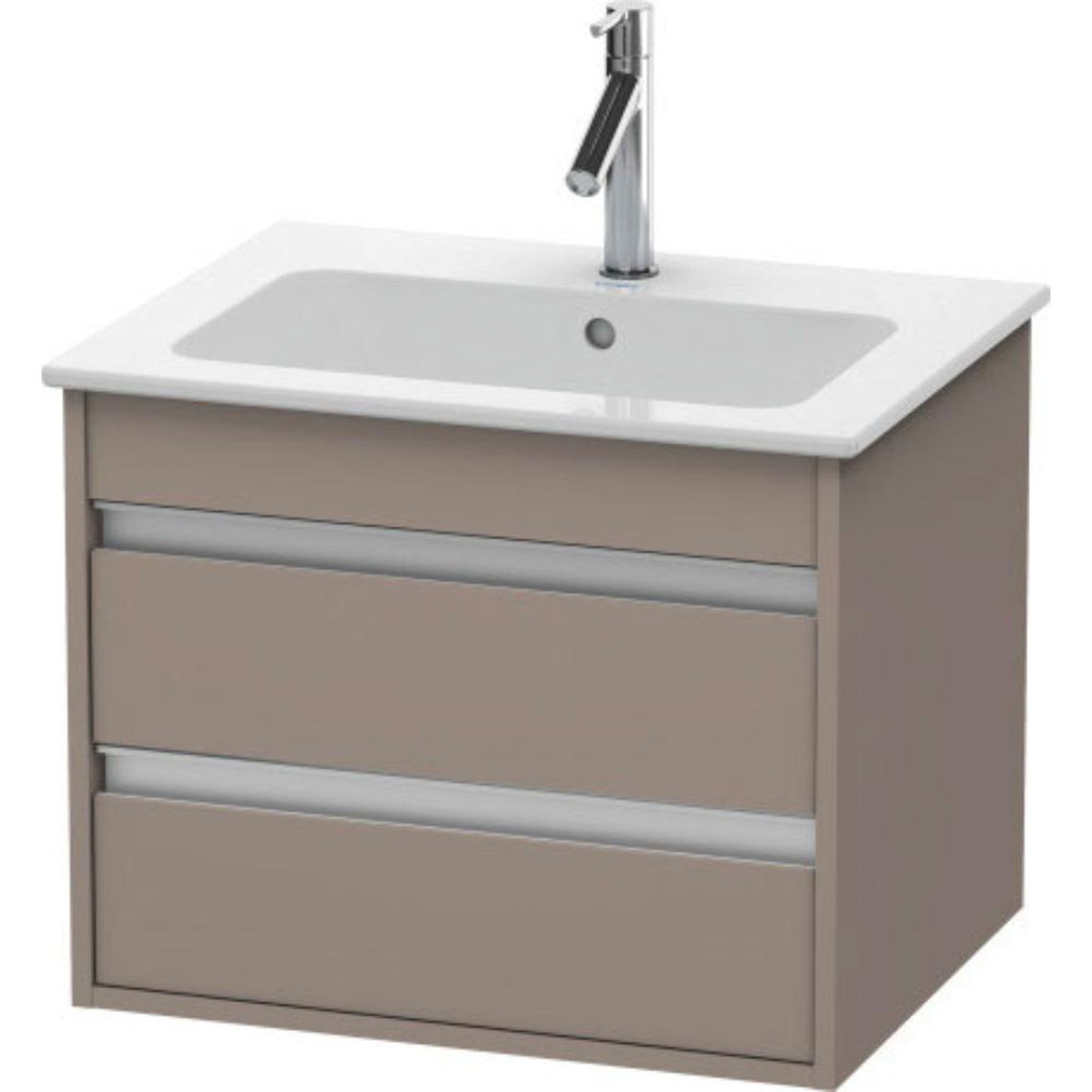 Duravit Ketho 24" x 19" x 19" Two Drawer Wall-Mount Vanity Unit in Basalt Matt