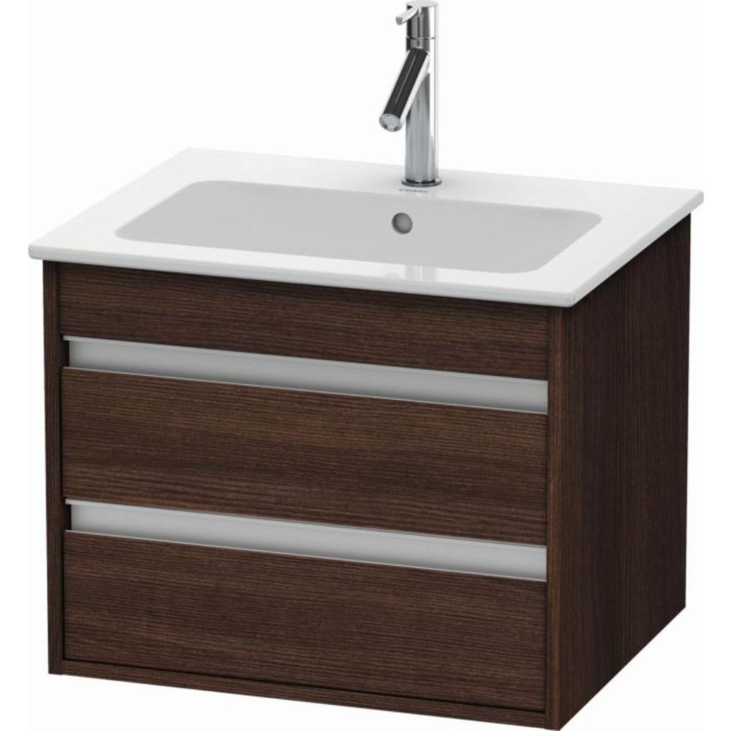 Duravit Ketho 24" x 19" x 19" Two Drawer Wall-Mount Vanity Unit in Chestnut Dark