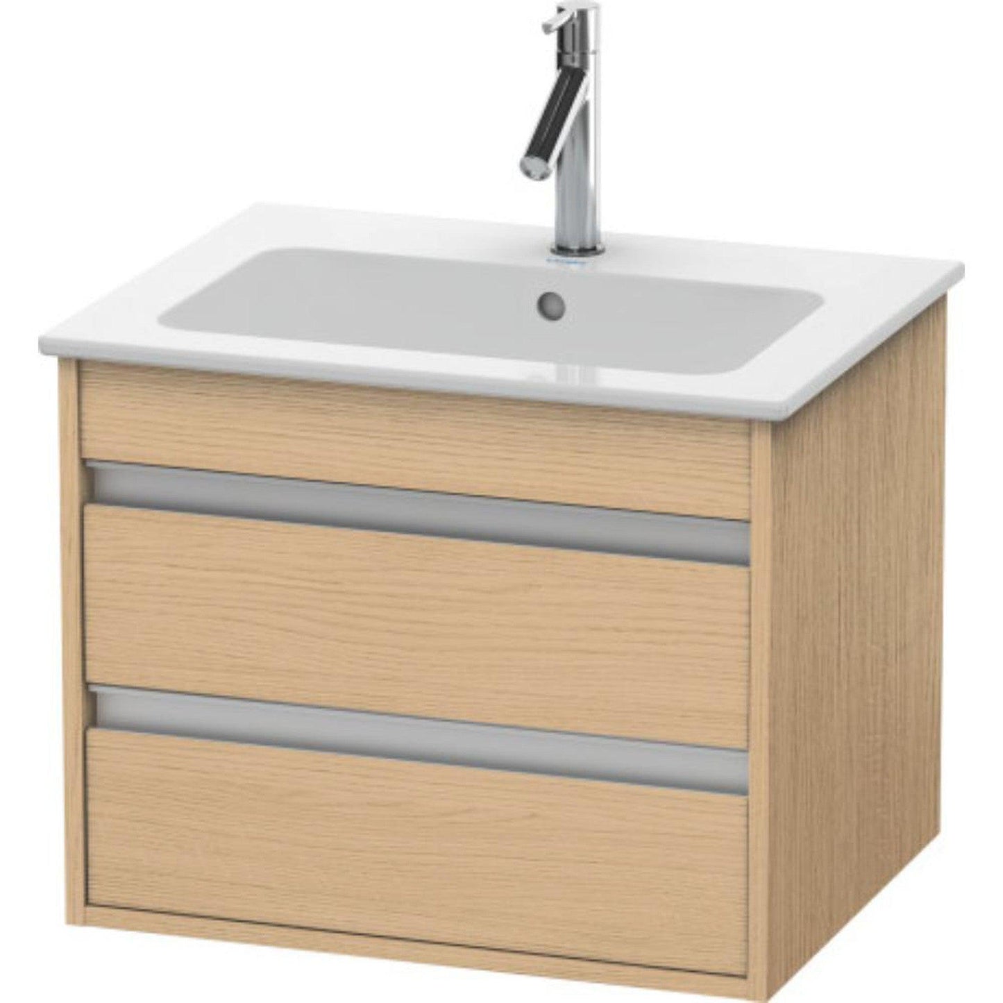 Duravit Ketho 24" x 19" x 19" Two Drawer Wall-Mount Vanity Unit in Natural Oak