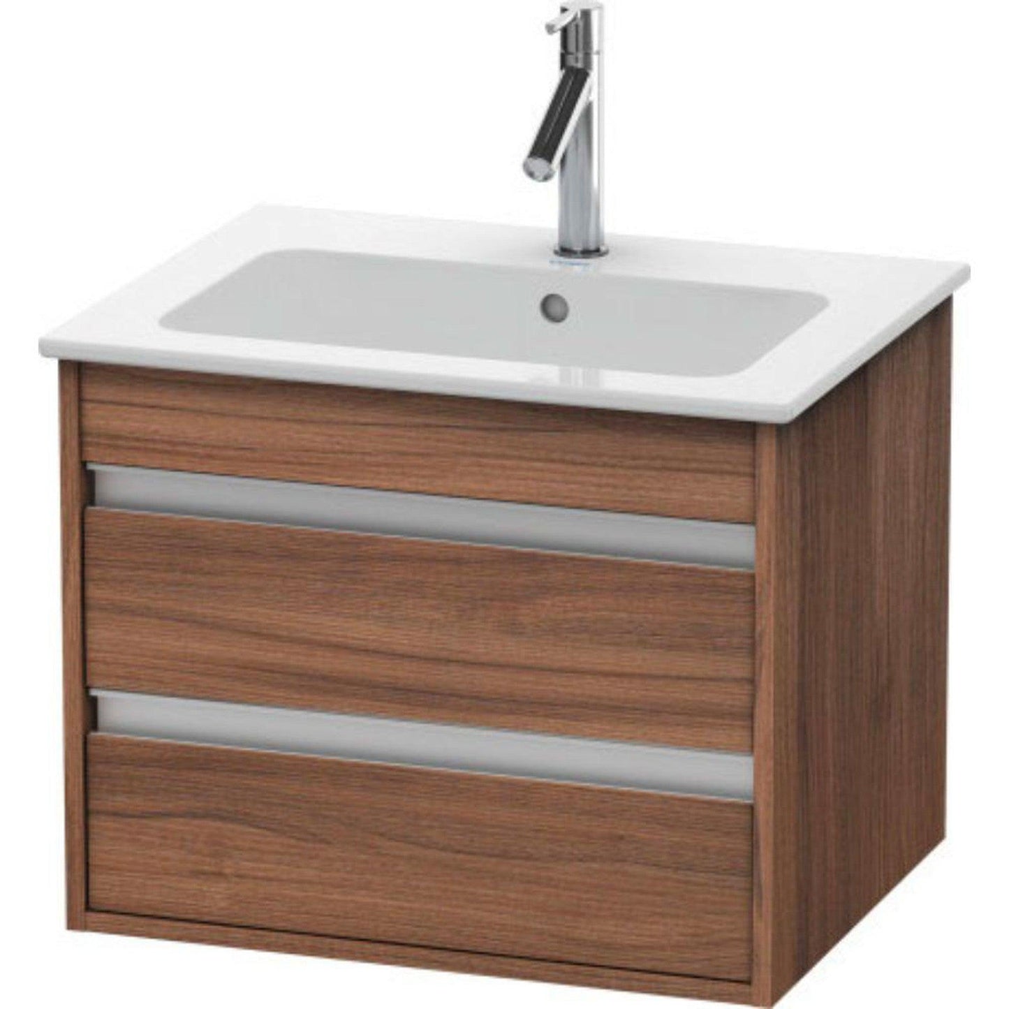 Duravit Ketho 24" x 19" x 19" Two Drawer Wall-Mount Vanity Unit in Natural Walnut