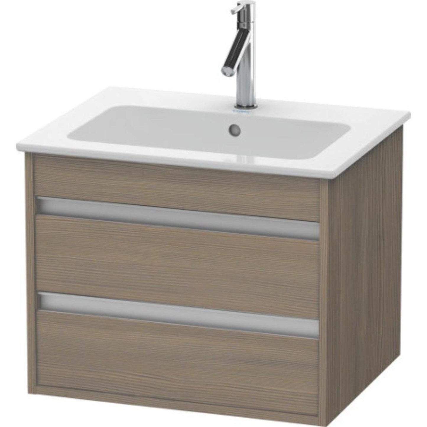 Duravit Ketho 24" x 19" x 19" Two Drawer Wall-Mount Vanity Unit in Oak Terra