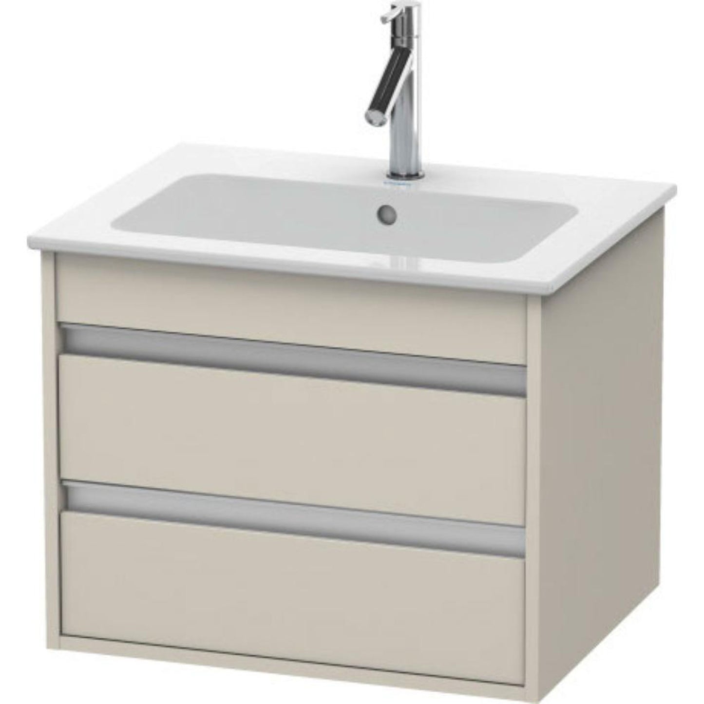 Duravit Ketho 24" x 19" x 19" Two Drawer Wall-Mount Vanity Unit in Taupe Matt