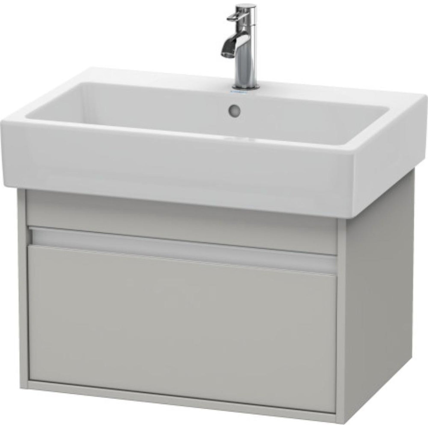 Duravit Ketho 26" x 16" x 17" One Drawer Wall-Mount Vanity Unit in Concrete Grey Matt