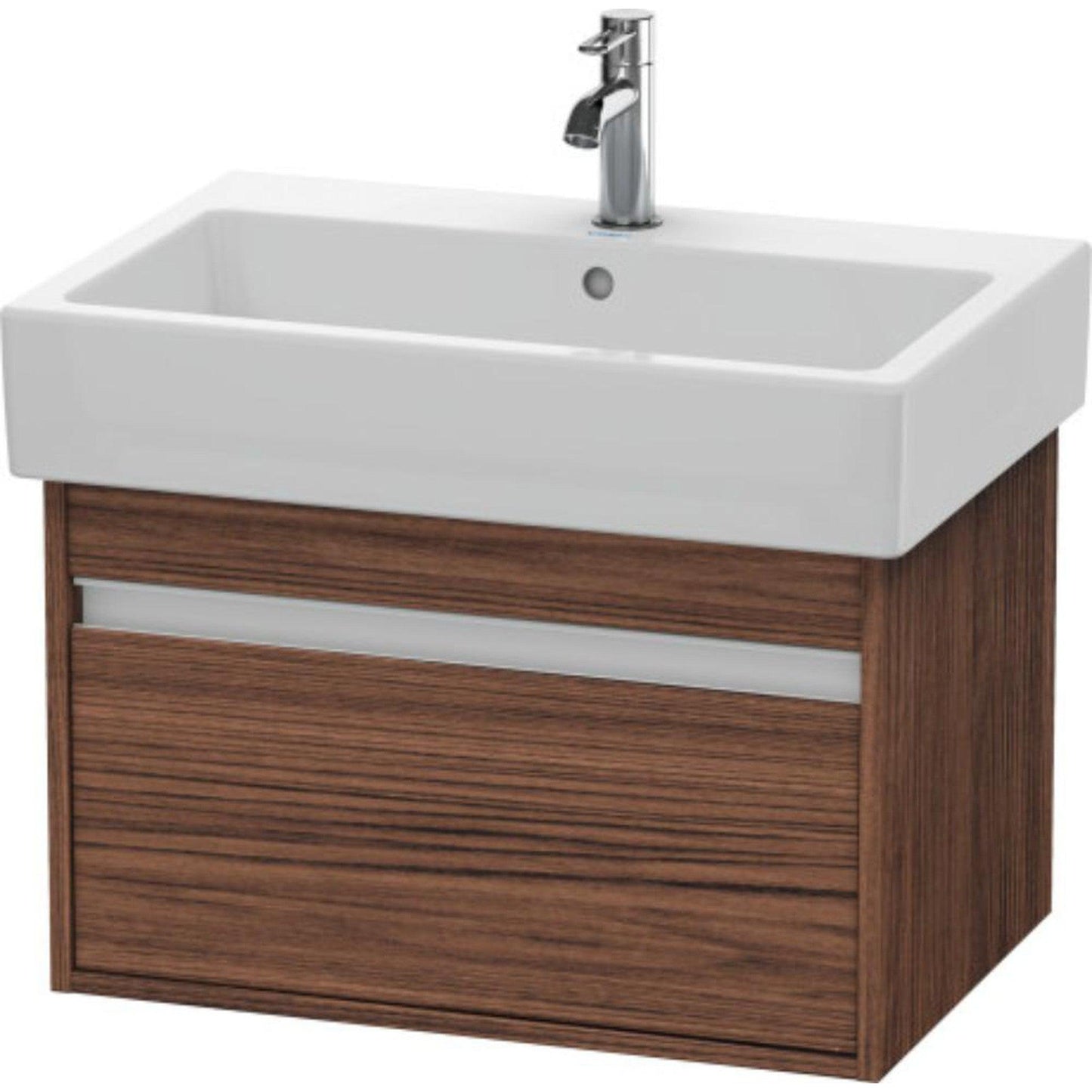 Duravit Ketho 26" x 16" x 17" One Drawer Wall-Mount Vanity Unit in Walnut Dark